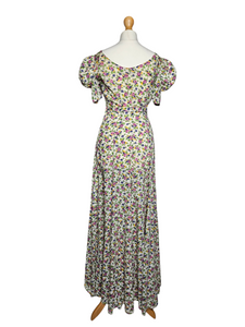 1930s Rare Floral Garden Party Dress With Mutton Sleeves