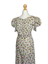 Load image into Gallery viewer, 1930s Rare Floral Garden Party Dress With Mutton Sleeves
