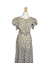 Load image into Gallery viewer, 1930s Rare Floral Garden Party Dress With Mutton Sleeves
