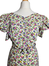 Load image into Gallery viewer, 1930s Rare Floral Garden Party Dress With Mutton Sleeves
