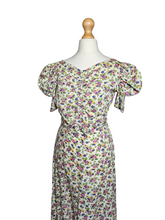 Load image into Gallery viewer, 1930s Rare Floral Garden Party Dress With Mutton Sleeves
