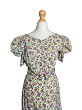 Load image into Gallery viewer, 1930s Rare Floral Garden Party Dress With Mutton Sleeves
