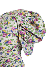 Load image into Gallery viewer, 1930s Rare Floral Garden Party Dress With Mutton Sleeves
