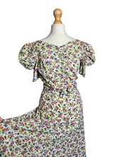 Load image into Gallery viewer, 1930s Rare Floral Garden Party Dress With Mutton Sleeves
