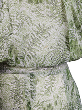 Load image into Gallery viewer, 1940s Apple Green Floral Chiffon Dress
