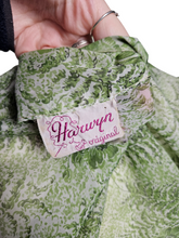 Load image into Gallery viewer, 1940s Apple Green Floral Chiffon Dress
