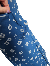 Load image into Gallery viewer, 1940s Dark Teal Square and Spot Print Dress
