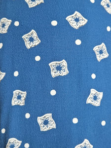 1940s Dark Teal Square and Spot Print Dress