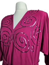 Load image into Gallery viewer, 1940s Rare Raspberry Pink Sequin Sash Long Dress
