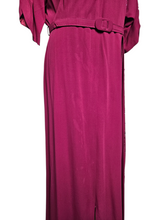 Load image into Gallery viewer, 1940s Rare Raspberry Pink Sequin Sash Long Dress
