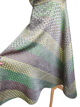Load image into Gallery viewer, Late 1940s Green, Gold and Taupe Dress
