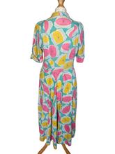 Load image into Gallery viewer, 1940s Blue, Pink, Yellow Seersucker Zip Front Dress

