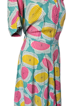 Load image into Gallery viewer, 1940s Blue, Pink, Yellow Seersucker Zip Front Dress

