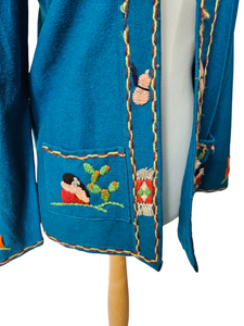 1950s Rare Blue Mexican Tourist Jacket