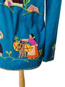 1950s Rare Blue Mexican Tourist Jacket