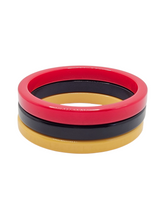 Load image into Gallery viewer, 1940s Red, Yellow and Black Bakelite Bangle Set
