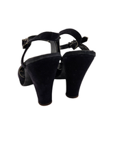 Load image into Gallery viewer, 1940s Black Suede Platform Heel Sandals
