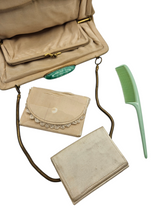 Load image into Gallery viewer, 1920s/1930s Rare Deco Cream and Green Tapestry Bag
