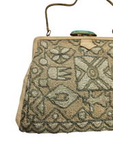 Load image into Gallery viewer, 1920s/1930s Rare Deco Cream and Green Tapestry Bag

