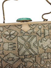 Load image into Gallery viewer, 1920s/1930s Rare Deco Cream and Green Tapestry Bag
