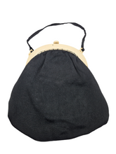 Load image into Gallery viewer, 1920s/1930s Deco Black Fabric Bag with Cream Celluloid Frame
