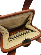 Load image into Gallery viewer, 1940s Cinnnamon Leather Bag Deadstock and Note
