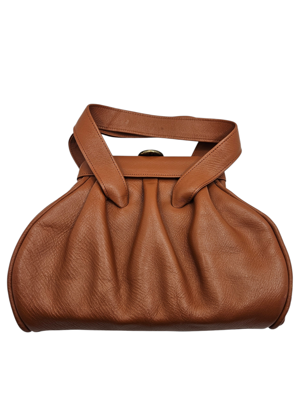 1940s Cinnnamon Leather Bag Deadstock and Note