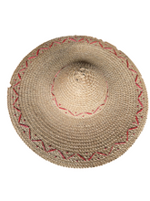Load image into Gallery viewer, 1940s Huge Straw for With Red Trim
