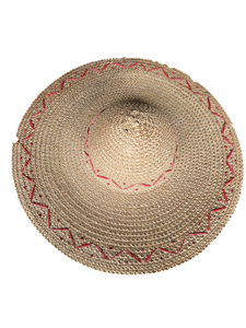 1940s Huge Straw for With Red Trim