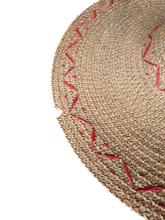 Load image into Gallery viewer, 1940s Huge Straw for With Red Trim
