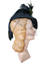 Load image into Gallery viewer, 1940s Black New York Creation Hat With Green Feathers
