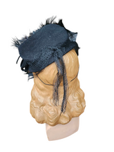Load image into Gallery viewer, 1940s Black New York Creation Hat With Green Feathers
