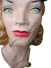 Load image into Gallery viewer, Late 1940s Yellow Felt Tilt Hat With Netting

