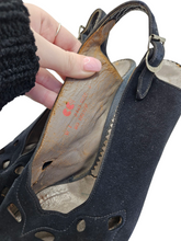 Load image into Gallery viewer, 1940s CC41 Black Slingback Shoes
