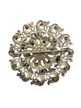 Load image into Gallery viewer, 1930s Czech Filigree Huge Red Glass Brooch
