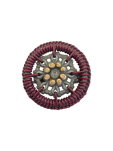Load image into Gallery viewer, 1940s Make Do and Mend Burgundy Wirework Brooch

