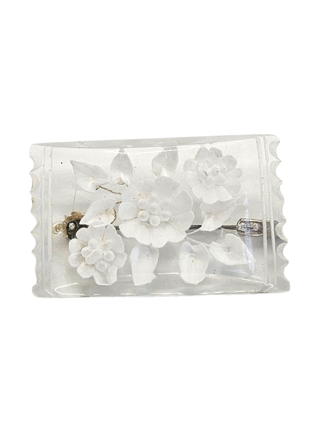 1940s Reverse Carved Lucite Brooch