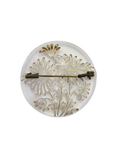 Load image into Gallery viewer, 1940s Reverse Carved Lucite White Daisy Brooch
