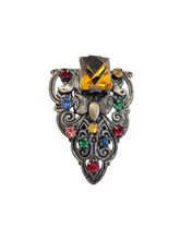 Load image into Gallery viewer, 1930s Czech Multicoloured Chunky Glass Dress Clip

