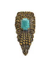 Load image into Gallery viewer, 1930s Czech Green Peking Glass Dress Clip
