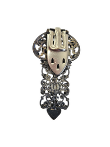 1930s Art Deco Iris Glass Czech Filigree Dress Clip
