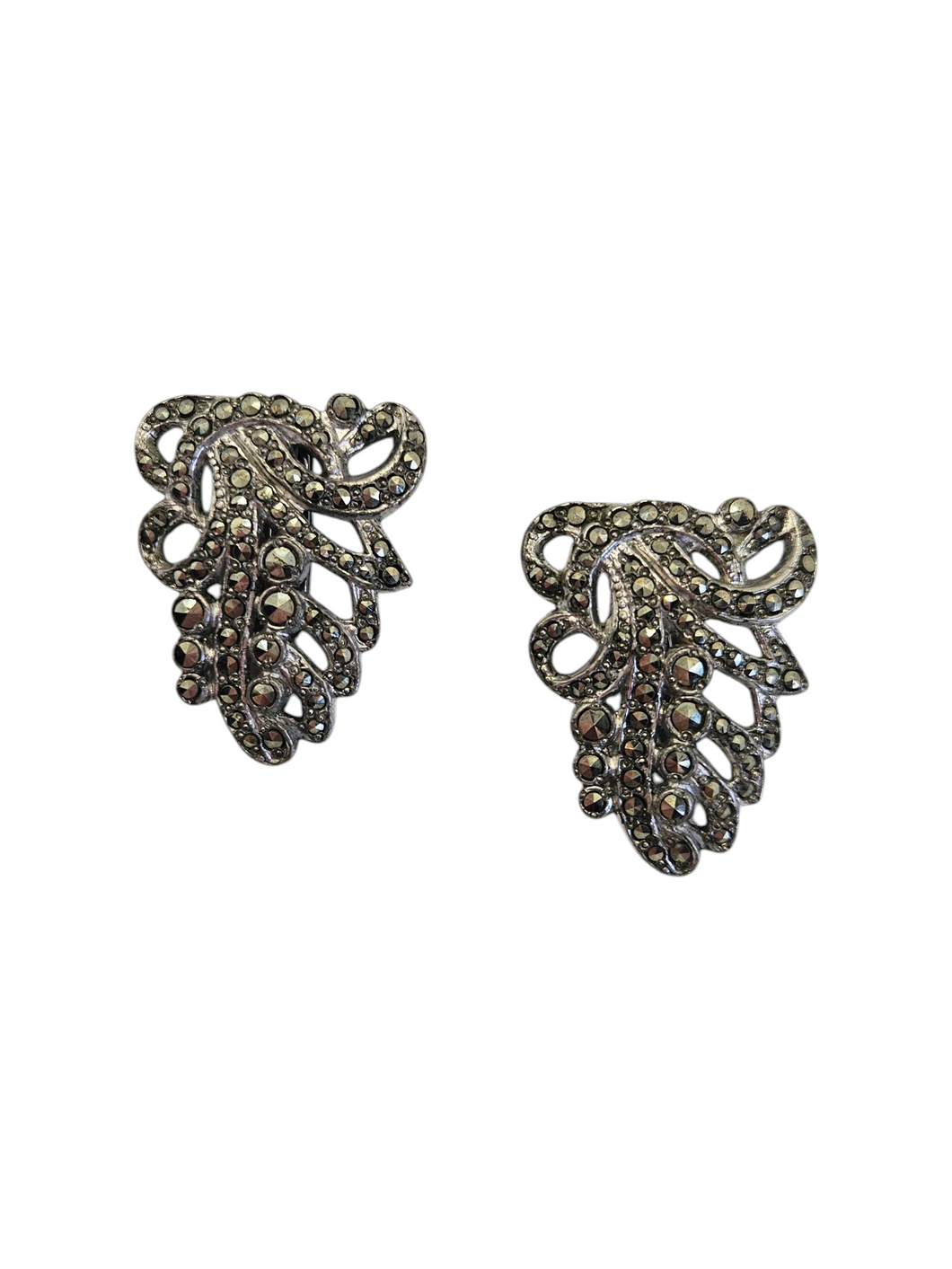 1930s Art Deco Marcasite Dress Clip Set