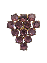 Load image into Gallery viewer, 1930s Deco Bright Sparkly Purple Faceted Glass Dress Clip
