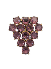 Load image into Gallery viewer, 1930s Deco Bright Sparkly Purple Faceted Glass Dress Clip
