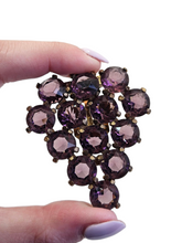 Load image into Gallery viewer, 1930s Deco Bright Sparkly Purple Faceted Glass Dress Clip
