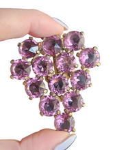 Load image into Gallery viewer, 1930s Deco Bright Sparkly Purple Faceted Glass Dress Clip
