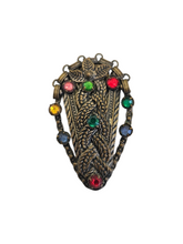 Load image into Gallery viewer, 1930s Czech Multicoloured Glass Dress Clip
