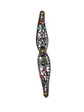 Load image into Gallery viewer, 1930s Czech Long Filigree Multicoloured Bar Brooch
