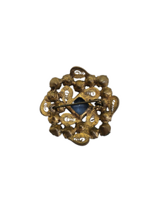1930s Czech Multicoloured Glass Filigree Brooch