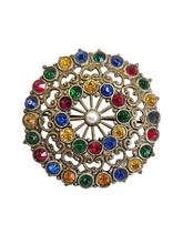 Load image into Gallery viewer, 1930s Czech Multicoloured Stone Brooch
